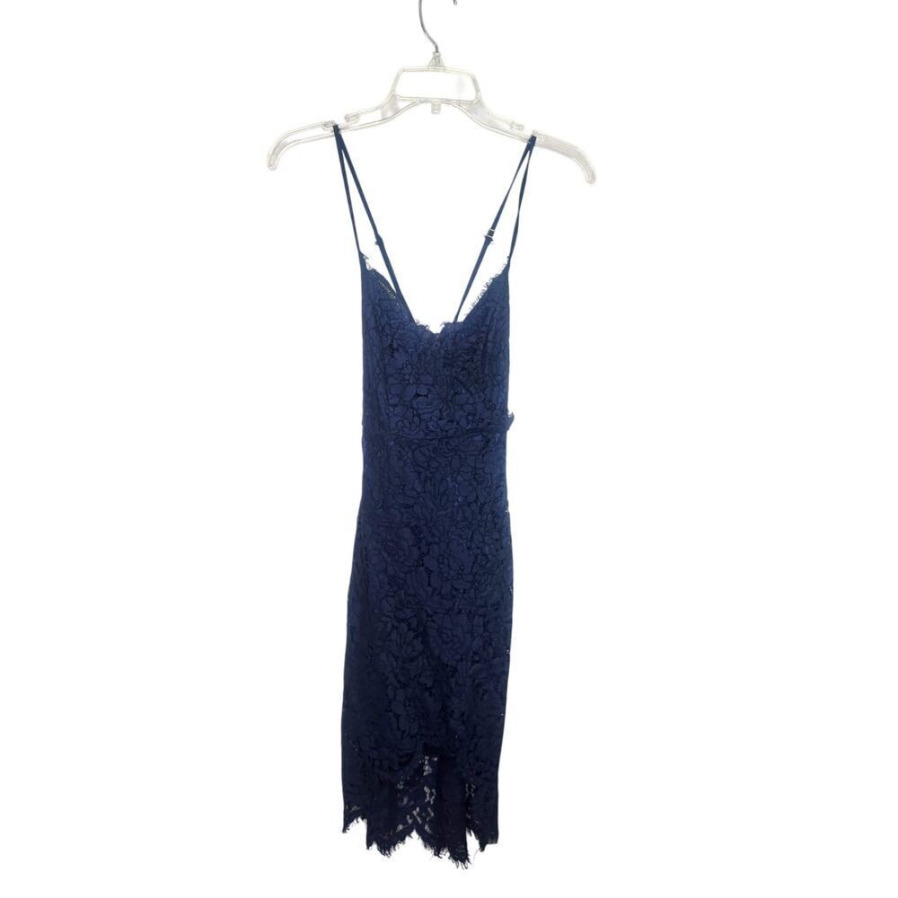 Lulus Blue Lace Mini Dress Event Party Formal Hi Low Open Back Size S